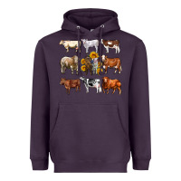 Plum western cowsand sunflowers Heavyweight Hoodie - AdoDesignShop