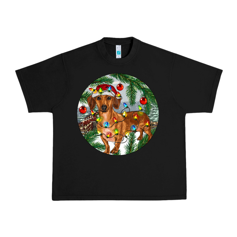Dachshund Christmas Tree Urban Heavy Tee by RanaPortraitStore | Teevron