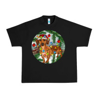 Black Dachshund Christmas Tree Urban Heavy Tee - RanaPortraitStore