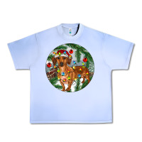 Grape Ice Dachshund Christmas Tree Urban Heavy Tee - RanaPortraitStore