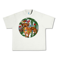 Pistachio Dachshund Christmas Tree Urban Heavy Tee - RanaPortraitStore