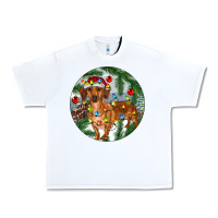 White Dachshund Christmas Tree Urban Heavy Tee - RanaPortraitStore