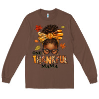 Chestnut one thankful mama afro messy bun Long Sleeve Tee - texasbilliewilder