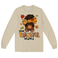 Mushroom one thankful mama afro messy bun Long Sleeve Tee - texasbilliewilder