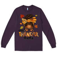 Plum one thankful mama afro messy bun Long Sleeve Tee - texasbilliewilder