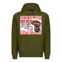 Army Green roses are red violets are blue i have 5  fingers t Premium Hoodie - MaliasSmallBusiness
