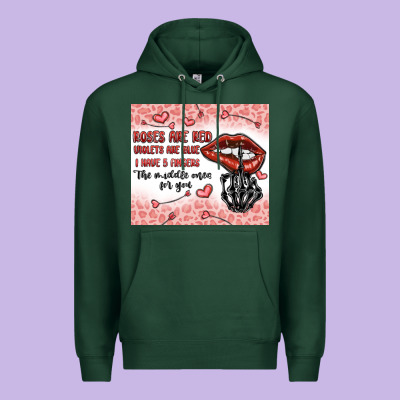 Roses Are Red Violets Are Blue I Have 5  Fingers T Premium Hoodie Designed By Maliassmallbusiness