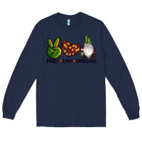 Navy peace love gnomes christmas Long Sleeve Tee - RanaPortraitStore