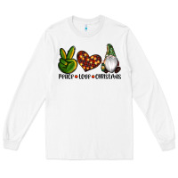 White peace love gnomes christmas Long Sleeve Tee - RanaPortraitStore