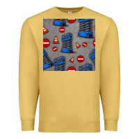 Antique Gold scissor lift seamless pattern Premium Sweatshirt - BundleAndBundleShop