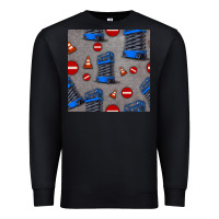 Black scissor lift seamless pattern Premium Sweatshirt - BundleAndBundleShop
