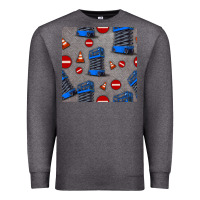 Charcoal Heather scissor lift seamless pattern Premium Sweatshirt - BundleAndBundleShop