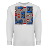 Dove Grey scissor lift seamless pattern Premium Sweatshirt - BundleAndBundleShop