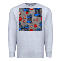Heather Grey scissor lift seamless pattern Premium Sweatshirt - BundleAndBundleShop