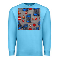 Ocean Blue scissor lift seamless pattern Premium Sweatshirt - BundleAndBundleShop