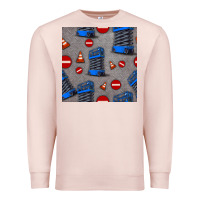 Pale Pink scissor lift seamless pattern Premium Sweatshirt - BundleAndBundleShop