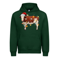 Forest Green Christmas cow Urban Hoodie - MaliasSmallBusiness