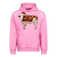 Fuchsia Pink Christmas cow Urban Hoodie - MaliasSmallBusiness