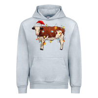 Heather Grey Christmas cow Urban Hoodie - MaliasSmallBusiness