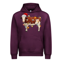 Mauve Wine Christmas cow Urban Hoodie - MaliasSmallBusiness