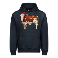 Navy Christmas cow Urban Hoodie - MaliasSmallBusiness