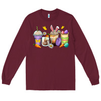 Burgundy easter day coffee cups Long Sleeve Tee - Zillion Design Studio