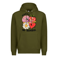 Army Green happy 100 days of school Premium Hoodie - MaliasSmallBusiness