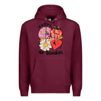 Burgundy happy 100 days of school Premium Hoodie - MaliasSmallBusiness