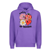 Purple happy 100 days of school Premium Hoodie - MaliasSmallBusiness
