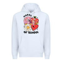 White happy 100 days of school Premium Hoodie - MaliasSmallBusiness
