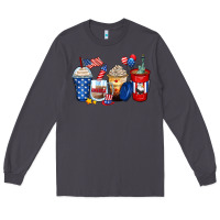 4th Of July Coffee Cups Long Sleeve Tee | Teevron