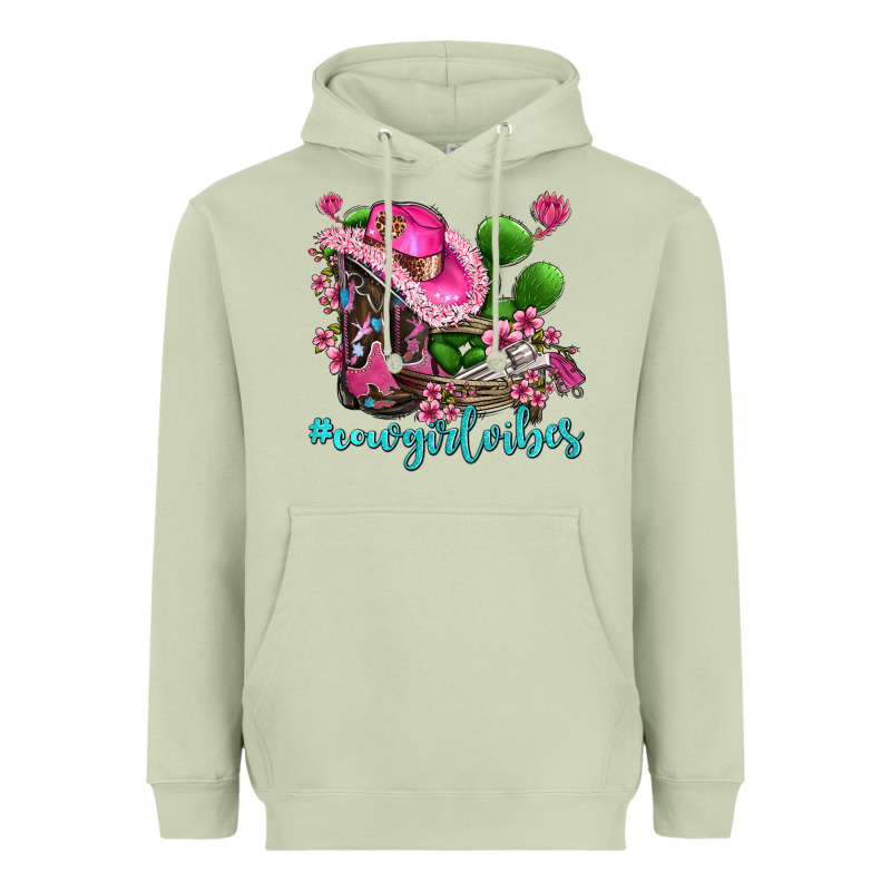 Cowgirl Vibes With Boots And Gun Heavyweight Hoodie by AdoDesignShop | Teevron