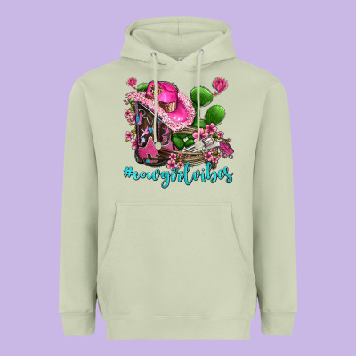 Cowgirl Vibes With Boots And Gun Heavyweight Hoodie Designed By Adodesignshop