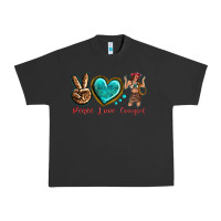 Pigment Black peace love cowgirl Urban Heavy Tee - texasbilliewilder