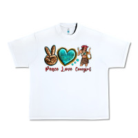 White peace love cowgirl Urban Heavy Tee - texasbilliewilder