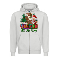 Dove Grey jingle all the way Zipper Hoodie - FaDigitalArtStudio