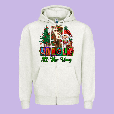 Jingle All The Way Zipper Hoodie Designed By Fadigitalartstudio