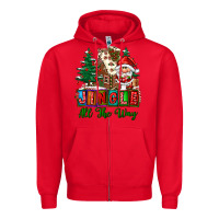 Red jingle all the way Zipper Hoodie - FaDigitalArtStudio