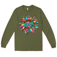 Army Green racing sunflower Long Sleeve Tee - AdoDesignShop