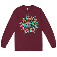 Burgundy racing sunflower Long Sleeve Tee - AdoDesignShop