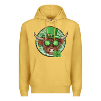Antique Gold st. patrick's day heifer Premium Hoodie - MaliasSmallBusiness