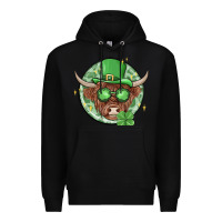 Black st. patrick's day heifer Premium Hoodie - MaliasSmallBusiness