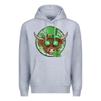 Heather Grey st. patrick's day heifer Premium Hoodie - MaliasSmallBusiness