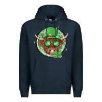Navy st. patrick's day heifer Premium Hoodie - MaliasSmallBusiness