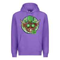 Purple st. patrick's day heifer Premium Hoodie - MaliasSmallBusiness