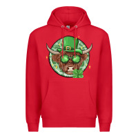 Red st. patrick's day heifer Premium Hoodie - MaliasSmallBusiness