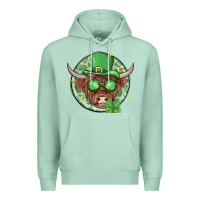 Seafoam st. patrick's day heifer Premium Hoodie - MaliasSmallBusiness