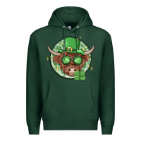 Sports Green st. patrick's day heifer Premium Hoodie - MaliasSmallBusiness