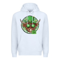 White st. patrick's day heifer Premium Hoodie - MaliasSmallBusiness