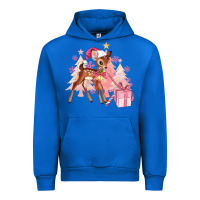 Cobalt reindeer pink christmas Urban Hoodie - MaliasSmallBusiness